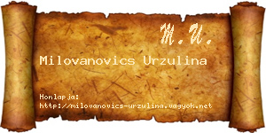 Milovanovics Urzulina névjegykártya